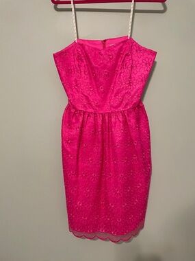 Lilly Pulitzer Pink Strapless Floral Dress 12